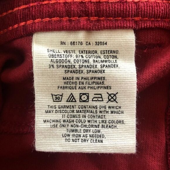 Anthropologie Pilcro and the Letterpress Serif Burgundy Corduroy Jeans Pants 28 - Picture 6 of 6